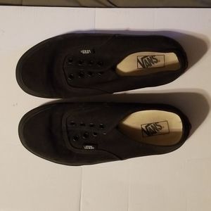 Black on black lace-up Van's. Size 2.5